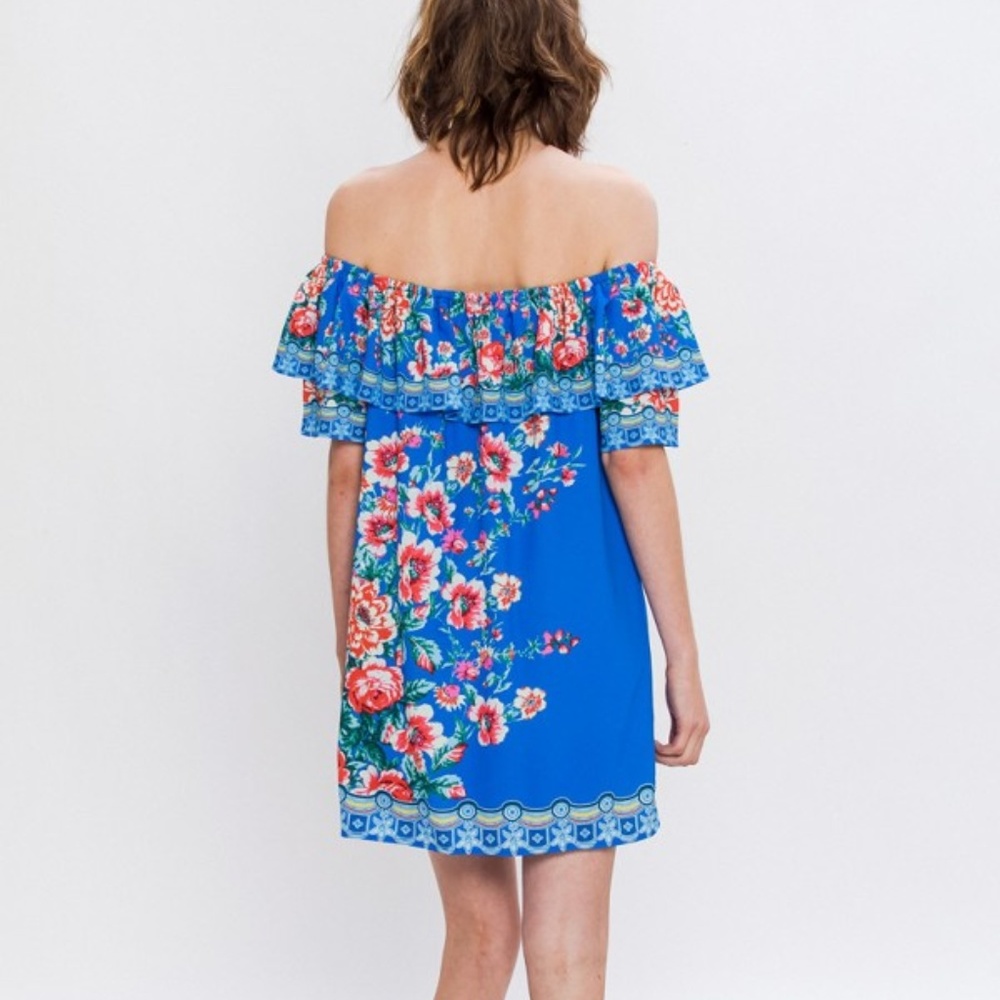 Cobalt Ruffle Dress - Picture 4 of 5